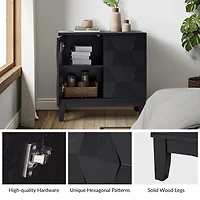 Black Geometric Mabel 2-Door Cabinet