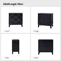 Black Geometric Mabel 2-Door Cabinet