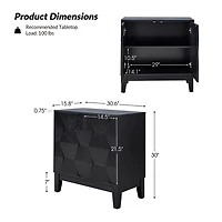 Black Geometric Mabel 2-Door Cabinet