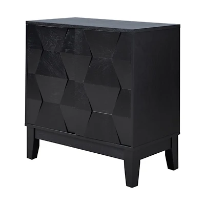 Black Geometric Mabel 2-Door Cabinet