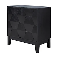 Black Geometric Mabel 2-Door Cabinet