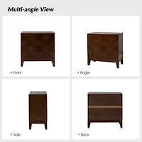Walnut Geometric Mabel 2-Door Cabinet