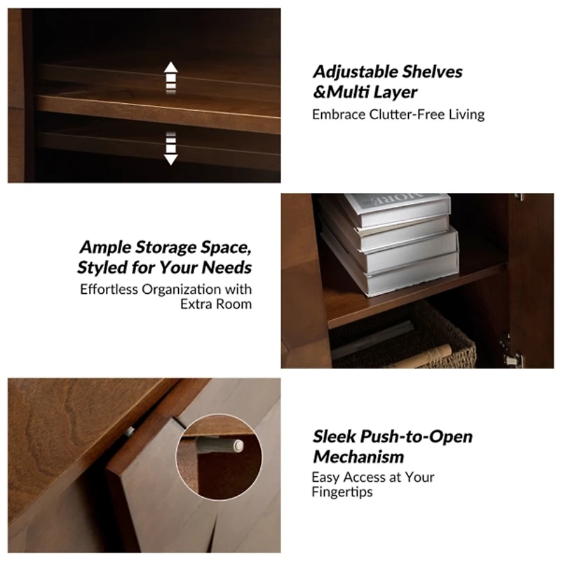 Walnut Geometric Mabel 2-Door Cabinet