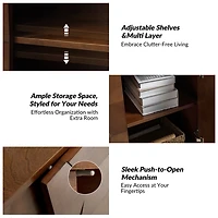 Walnut Geometric Mabel 2-Door Cabinet