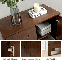 Walnut Geometric Mabel 2-Door Cabinet