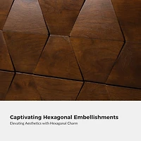 Walnut Geometric 2-Drawer Charging Nightstand