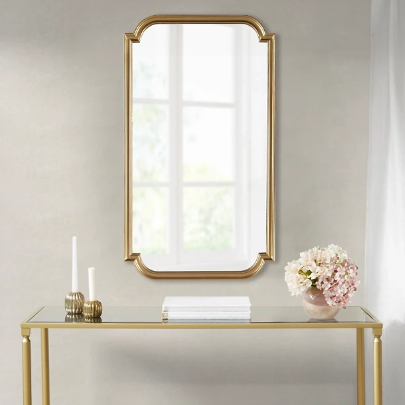 Gold Adelaide Scalloped Rectangular Wall Mirror