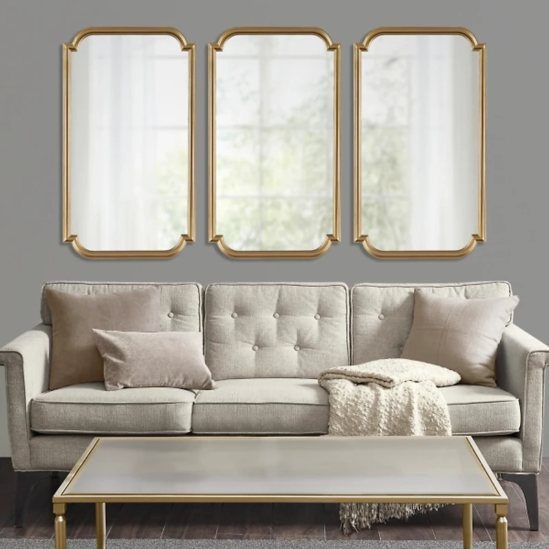 Gold Adelaide Scalloped Rectangular Wall Mirror