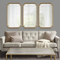 Gold Adelaide Scalloped Rectangular Wall Mirror