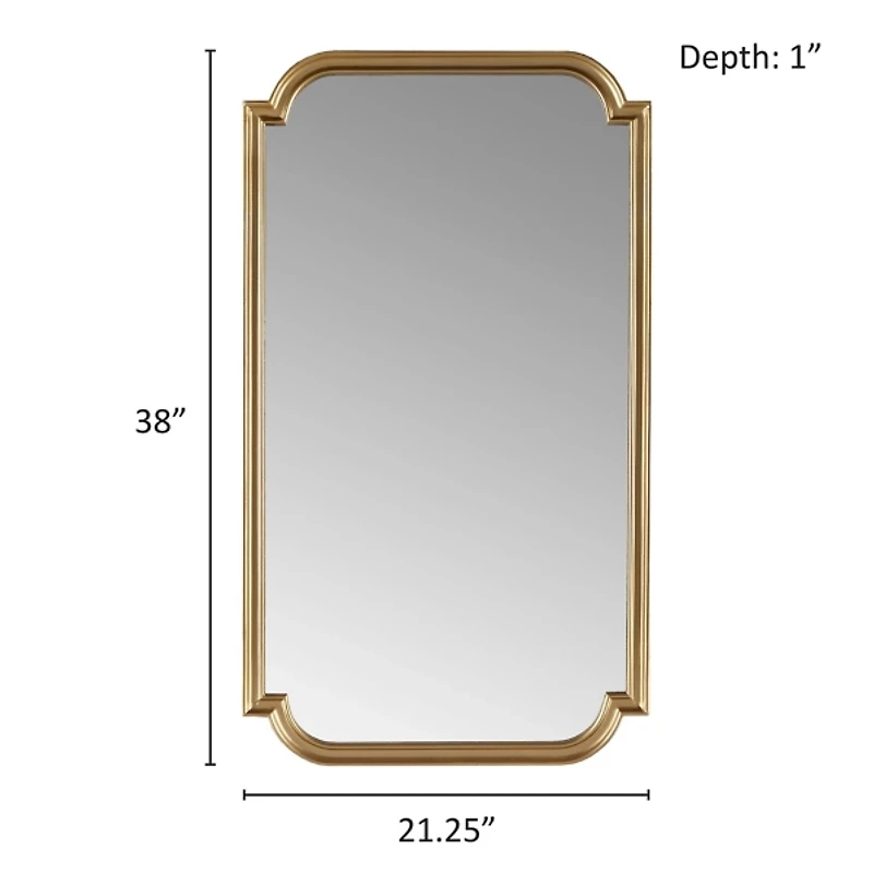Gold Adelaide Scalloped Rectangular Wall Mirror