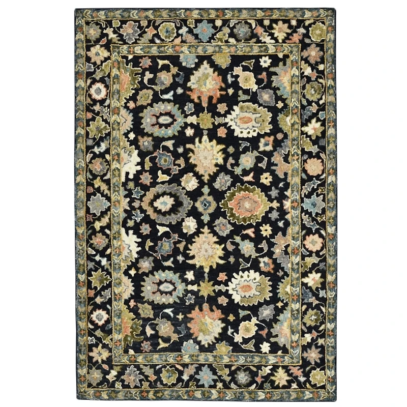 Jackson Black Hand-Tufted Area Rug, 5x7