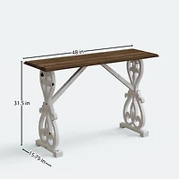 Distressed Whitewash Baxter Console Table