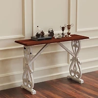 Distressed Whitewash Baxter Console Table