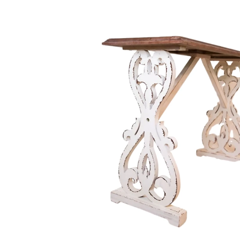 Distressed Whitewash Baxter Console Table