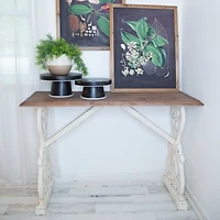 Distressed Whitewash Baxter Console Table