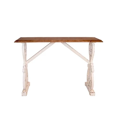 Distressed Whitewash Baxter Console Table