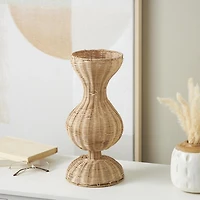 Natural Rattan Hourglass Vase