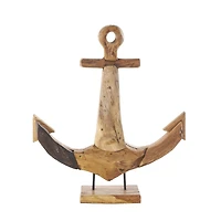 Live Edge Teak Wood Anchor Statue