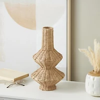 Natural Rattan Hourglass Vase