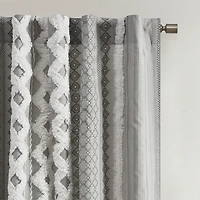 Imani Gray Chenille Stripe Curtain Panel, 84 in.