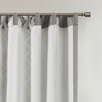 Imani Gray Chenille Stripe Curtain Panel, 84 in.