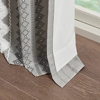 Imani Gray Chenille Stripe Curtain Panel, 84 in.