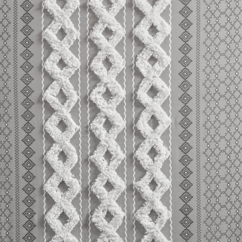 Imani Gray Chenille Stripe Curtain Panel, 84 in.