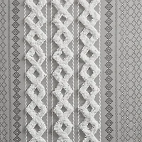 Imani Gray Chenille Stripe Curtain Panel, 84 in.