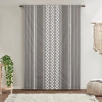 Imani Gray Chenille Stripe Curtain Panel, 84 in.