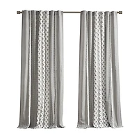 Imani Gray Chenille Stripe Curtain Panel, 84 in.
