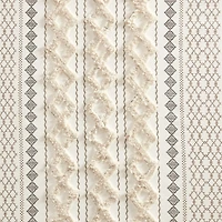 Imani Cream Chenille Stripe Curtain Panel, 95 in.
