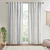 Imani Blue Chenille Stripe Curtain Panel, 84 in.