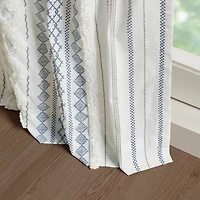 Imani Blue Chenille Stripe Curtain Panel, 84 in.