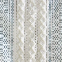 Imani Blue Chenille Stripe Curtain Panel, 84 in.