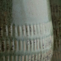 Green Glazed Ceramic Vases, Set of 2