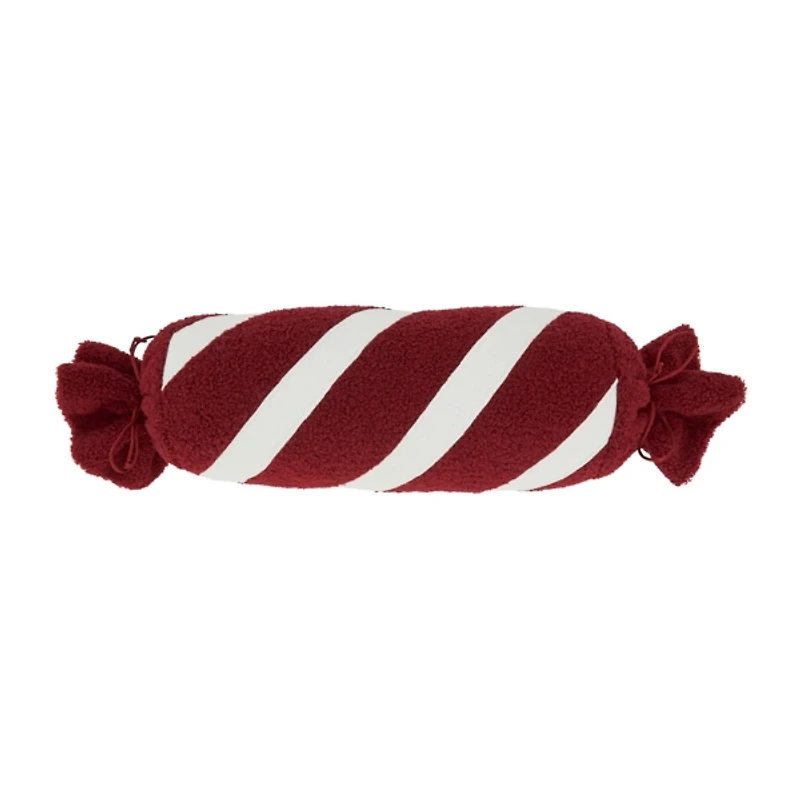Red and White Candy Roll Pillow