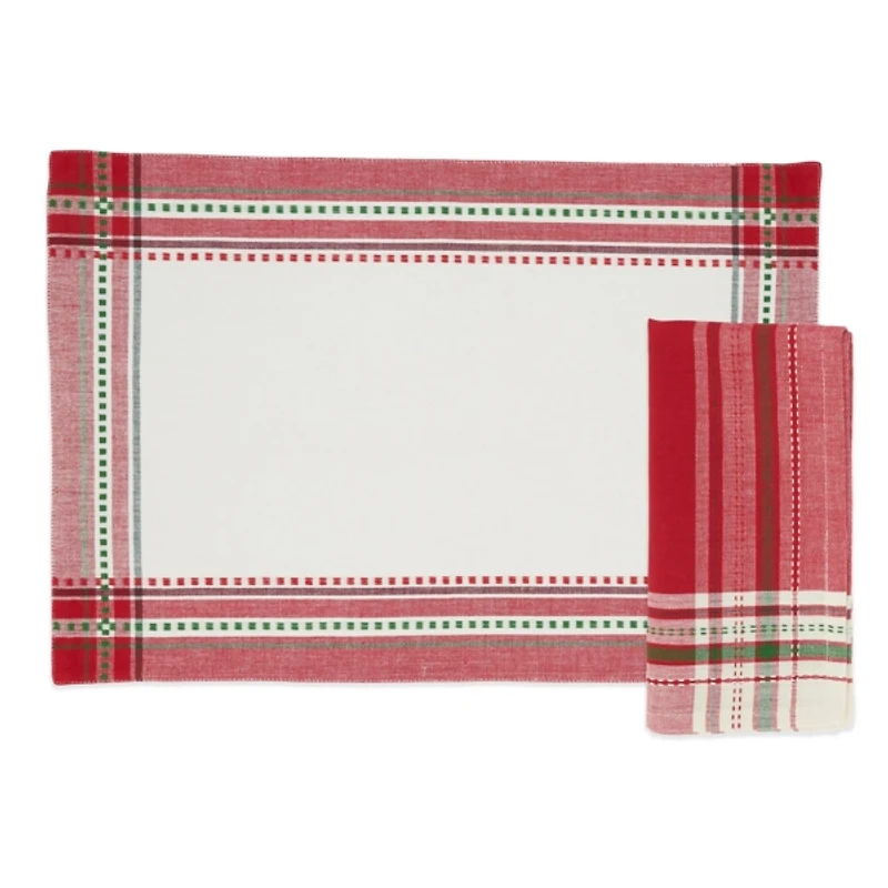 Christmas Plaid 8-pc. Placemat & Napkin Set