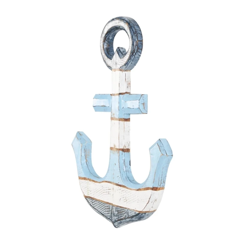 Blue and White Anchor Wall Plaque