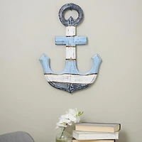 Blue and White Anchor Wall Plaque