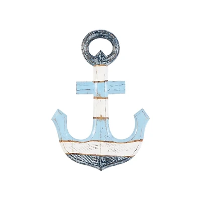 Blue and White Anchor Wall Plaque