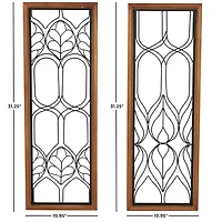 Wood and Metal Wire Wall Plaques, Set of 2