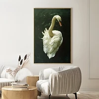 Royal Swan Framed Canvas Art Print