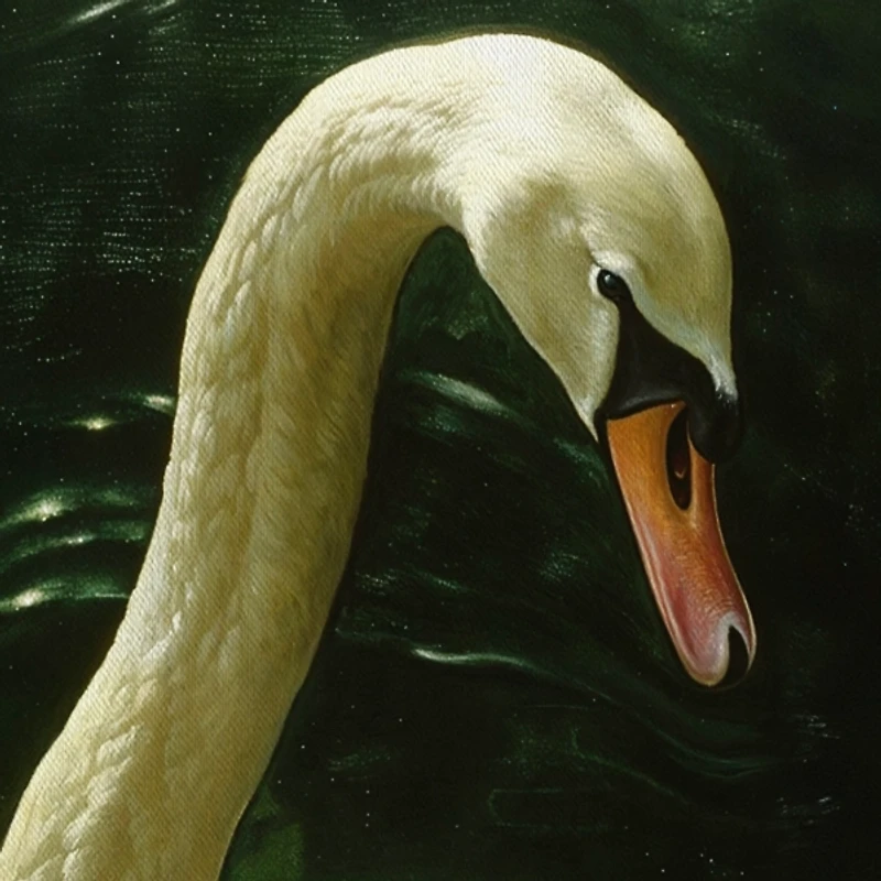 Royal Swan Framed Canvas Art Print