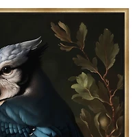 Blue Jay Floral Dutch Framed Canvas Art Print