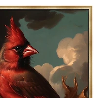 Cardinal Floral Dutch Framed Canvas Art Print