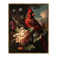 Cardinal Floral Dutch Framed Canvas Art Print