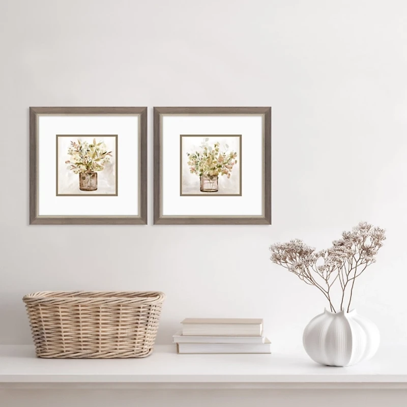 Earthy Garden Framed Art Prints, Set of 2