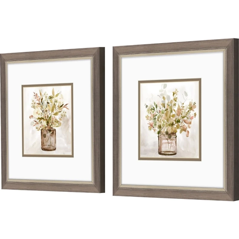 Earthy Garden Framed Art Prints, Set of 2