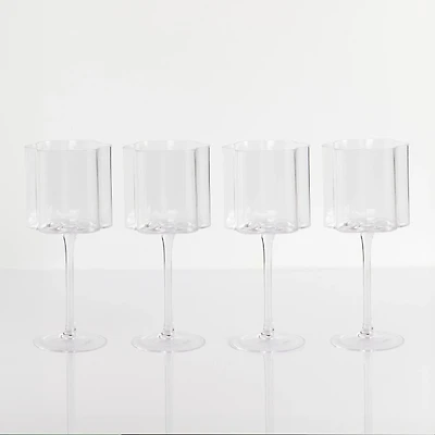 Scalloped Wine Glasses, Set of 4