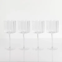 Scalloped Wine Glasses, Set of 4